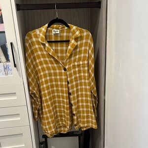 Show Me Your Mumu long plaid button up shirt dress